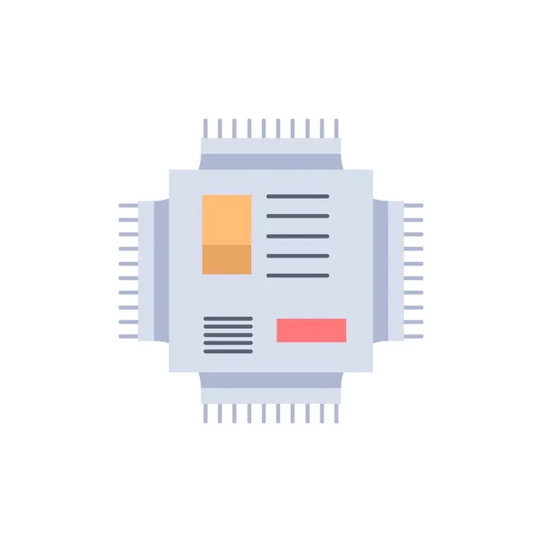 Chip Cpu Microchip Procesador Tecnología Vector Icono Color Plano — Vector de stock