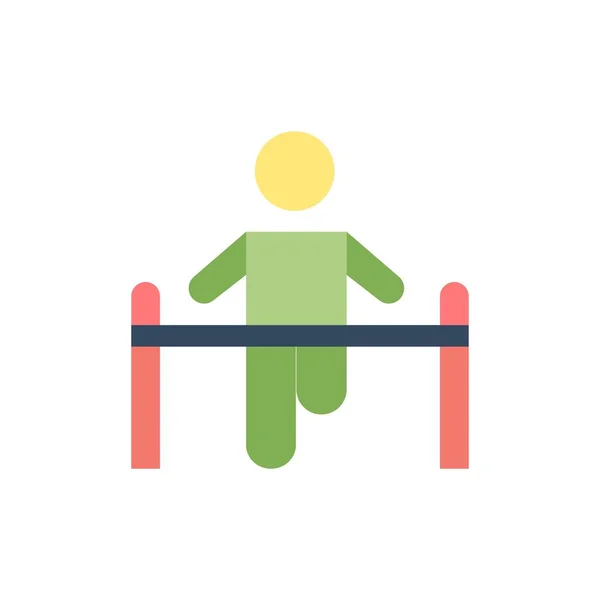 Exercice, Gym, Gymnastique, Santé, Homme Flat Color Icon. Vecteur i — Image vectorielle