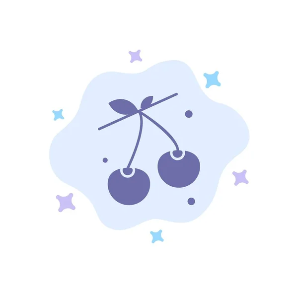 Berry, Cherry, żywności, wiosna niebieski ikona na abstrakcyjne chmura Backgrou — Wektor stockowy