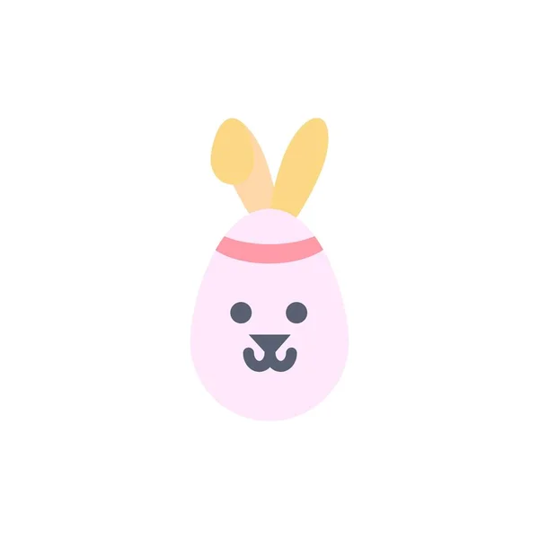 Rabbit, Easter, Bunny Flat Color Icon. Ícone do vetor banner Templ — Vetor de Stock