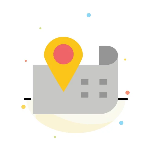 Mapa, navegación, ubicación Plantilla de icono de color plano abstracto — Archivo Imágenes Vectoriales