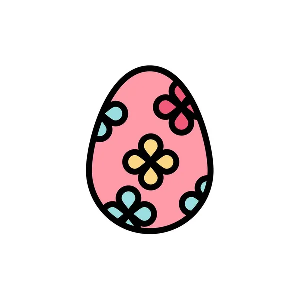 Decoratie, Pasen, easter egg, ei platte kleur icoon. Vector ICO — Stockvector