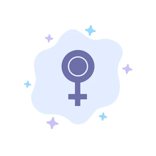 Samice, symbol, genderové modré ikony na pozadí abstraktního mraku — Stockový vektor