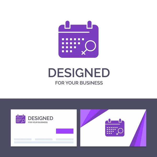 Креативная визитная карточка и соблазнительный календарь — стоковый вектор