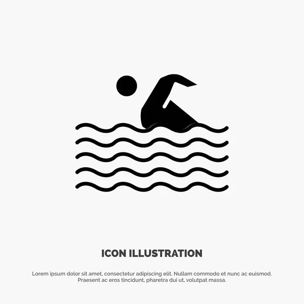 Activity, Sport, Swim, Swimming, Water solid Glyph Icon vector