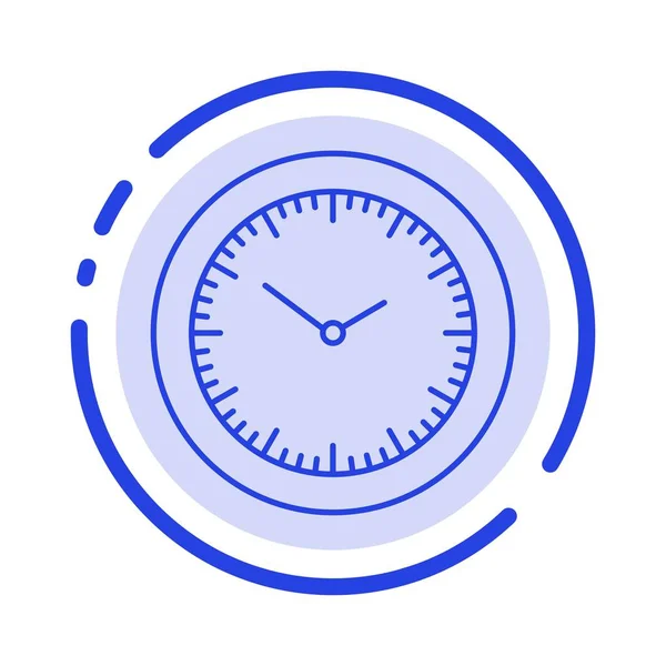 Heure, montre, minutes, minuterie Ligne pointillée bleue Icône — Image vectorielle