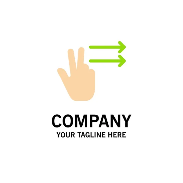Δάχτυλα, χειρονομία, πρότυπο σωστό επιχειρηματικό λογότυπο. Επίπεδο χρώμα — Διανυσματικό Αρχείο