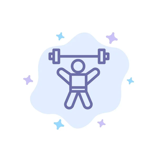 Atlet, friidrott, avatar, fitness, gym Blå ikon på abstrakt C — Stock vektor