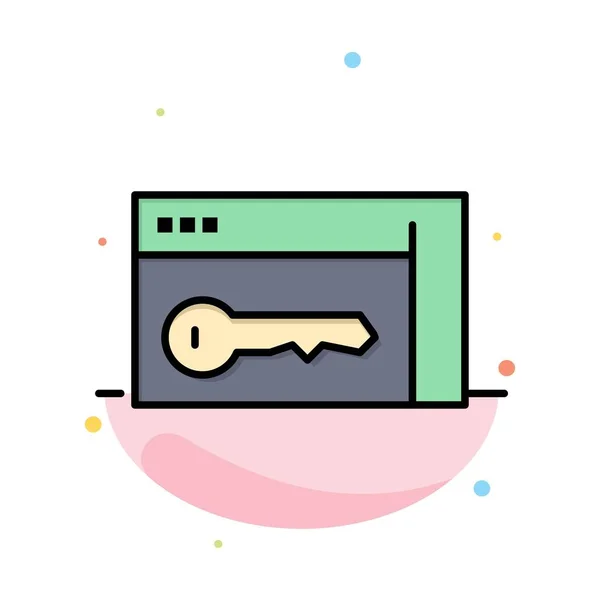 Browser, veiligheid, sleutel, kamer abstracte platte kleur pictogram sjabloon — Stockvector