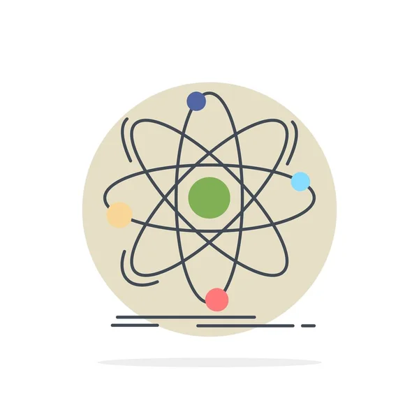 Atome, science, chimie, Physique, nucléaire Flat Color Icon Vecto — Image vectorielle