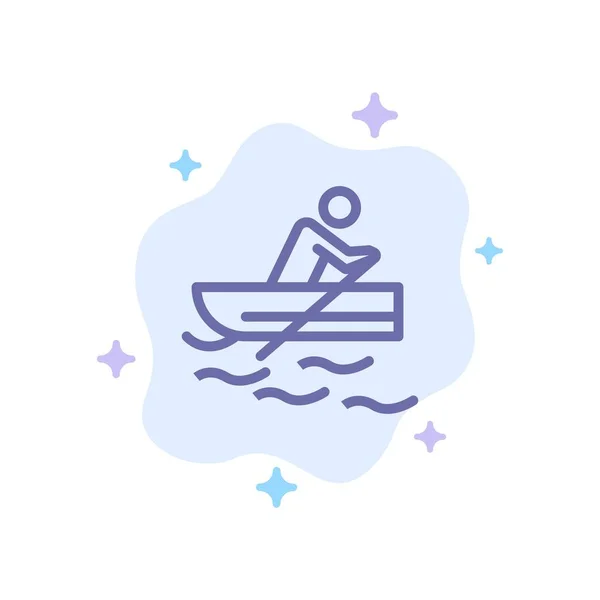 Boat, Rowing, Training, Water Blue Icon on Abstract Cloud Backgr — Stock Vector