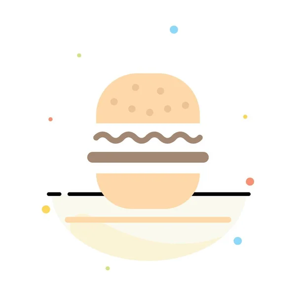 Burger, Comer, Americano, Usa abstrato modelo de ícone de cor plana — Vetor de Stock