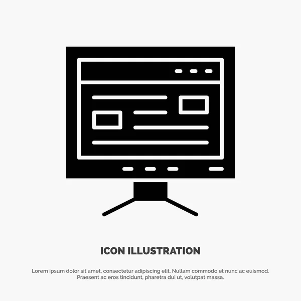 Computer, Online, Study, Education solid Glyph Icon vector — Stock Vector