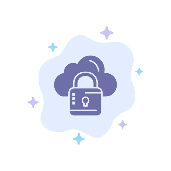 Cloud, hálózat, lock, zárva Blue Icon az absztrakt Cloud Backgro — Stock Vector