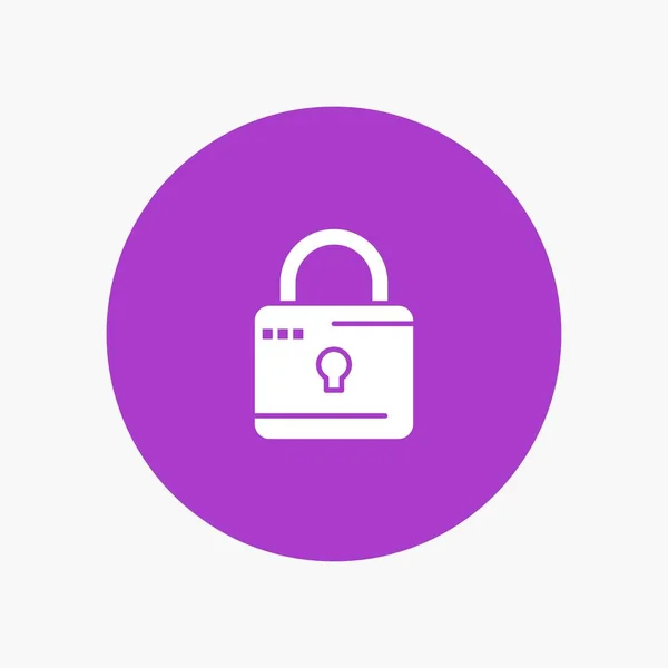 Lock, Computing, locked, Security White Glyph Symbol — Stockvektor
