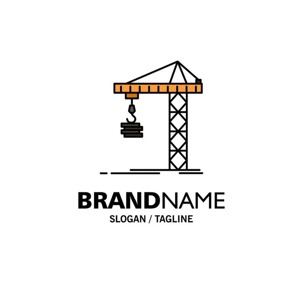 Crane, Bangunan, Konstruksi, Konstruksi, Menara Bisnis Logo - Stok Vektor