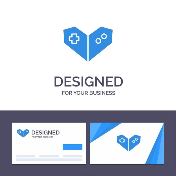 Creative wizytówka i logo szablon gamepad, Videogame, PLA — Wektor stockowy