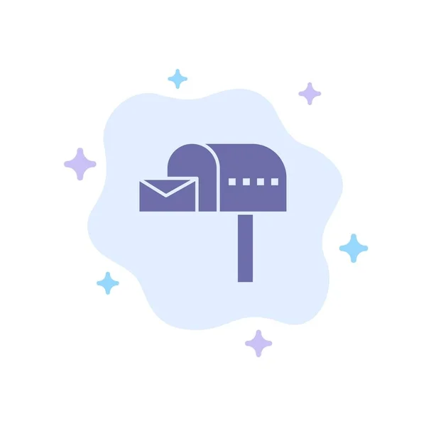 Boîte aux lettres, Email, Boîte aux lettres, Boîte à lettres Icône bleue sur Abstrait Cloud Backg — Image vectorielle