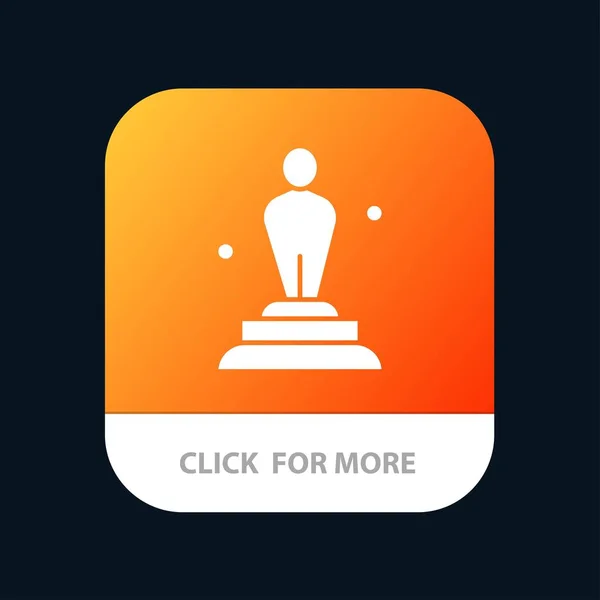 Academy, Award, Oscar, Statue, Trophy Mobile App Button. Android — Stock Vector