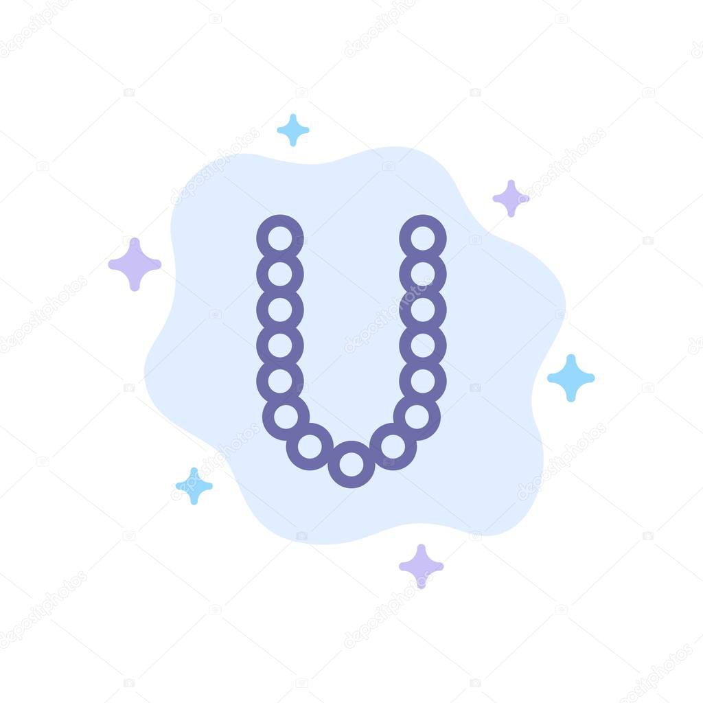 Accessories, Beauty, Lux, Necklets Blue Icon on Abstract Cloud Background