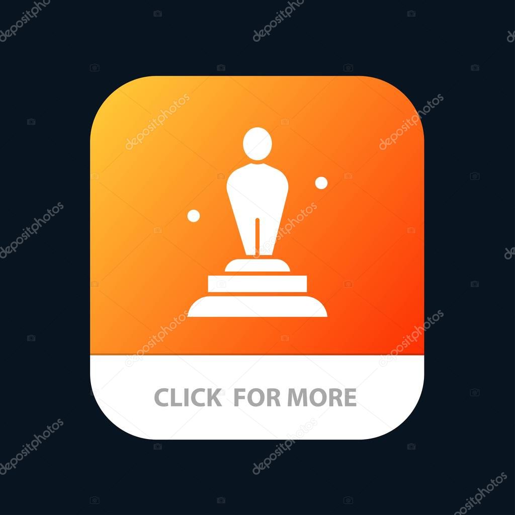 Academy, Award, Oscar, Statue, Trophy Mobile App Button. Android
