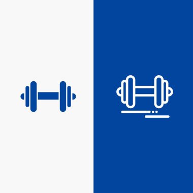 Halter, Fitness, Spor, Motivasyon Hattı ve Glyph Solid simgesi B