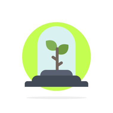 Teknoloji, Yaprak, Bitki Soyut Daire Arka Plan Düz renk Ic