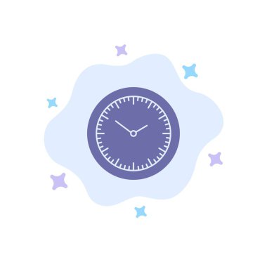 Soyut Bulut Backgrou'da Saat, Saat, Dakika, Zamanlayıcı Mavi İkonu