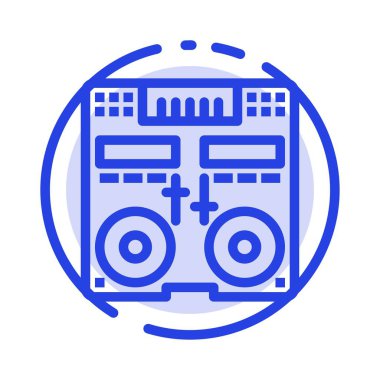 Cd, Konsol, Deste, Mikser, Müzik Mavi Noktalı Çizgi Simgesi