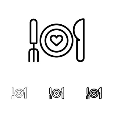 Akşam yemeği, Romantik, Gıda, Tarih, Çift Kalın ve ince siyah çizgi ic