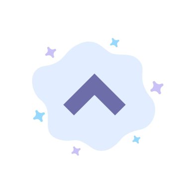 Soyut Bulut Arka Planında Ok, Yukarı, İleri Mavi Simge