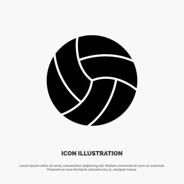 Top, Vole, Voleybol, Spor katı Glyph Icon vektör