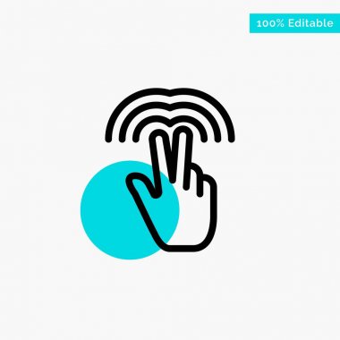 Çift, Jestler, El, Tab turkuaz vurgulamak daire noktası Vec