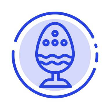 Haşlanmış, Haşlanmış Yumurta, Paskalya, Yumurta, Gıda Mavi Noktalı Çizgi Simgesi