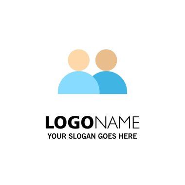 Ekle, İletişim, Kullanıcı, Twitter İş Logosu Şablonu. Düz Renk