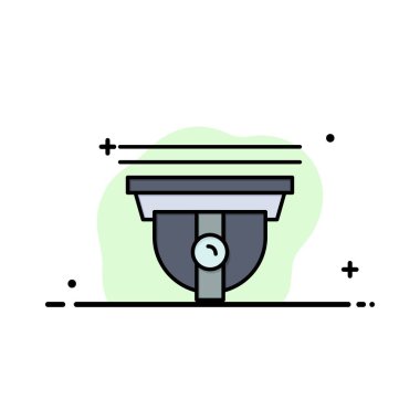 Kamera, Güvenlik, Güvenli, Cam İş Logo Şablonu. Düz Renk