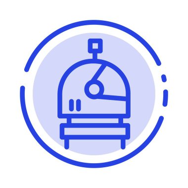 Astronot, Kask, Uzay Mavisi Noktalı Çizgi Simgesi