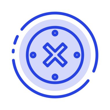 Mavi Noktalı Çizgi Simgesini Kapat, Kes, Sil, İptal Et