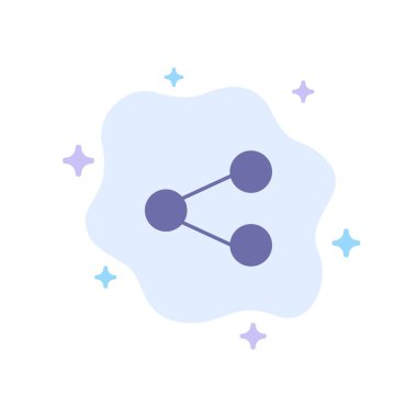 Medya, Paylaşım, Sosyal, Paylaşımcı Mavi Simge Soyut Bulut Arkası