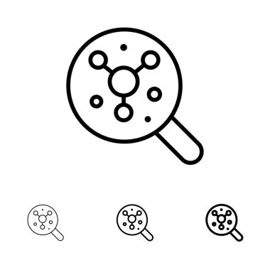 Arama, Atom, Molekül, Bilim Kalın ve ince siyah çizgi simgesi se