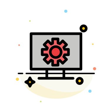 Bilgisayar, Donanım, Ayar, Dişli Soyut Düz Renk Simgesi Templ