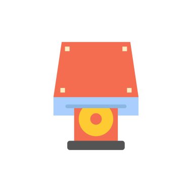 Dvd, Cdrom, Veri Depolama, Disk, Rom Düz Renk Simgesi. Vektör ico