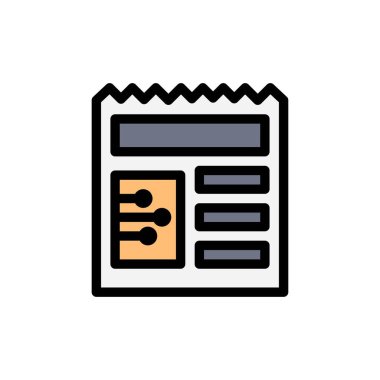 Belge, Temel, Ui Düz Renk Simgesi. Vektör simgesi afiş Templat