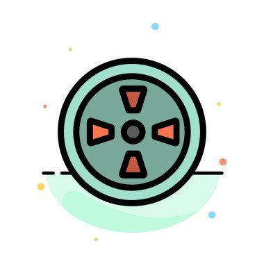 Fan, Türbin, Rüzgar Soyut Düz Renk Simgesi Şablonu