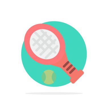 Top, Raket, Tenis, Spor Soyut Daire Arka Plan Düz colo