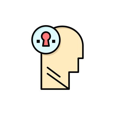 İş, Baş, Fikir, Zihin, Düz Renk Simgesi düşünüyorum. Vektör simgesi 