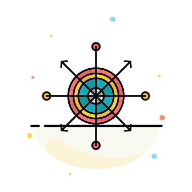 Odak, Pano, Dart, Ok, Hedef Soyut Düz Renk Simge Templ