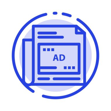 Gazete, Reklam, Kağıt, Başlık Mavi Noktalı Çizgi Simgesi