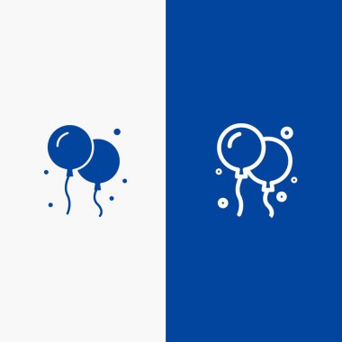 Balon, Fly, Kanada Hattı ve Glyph Solid simgesi Mavi afiş Hattı 