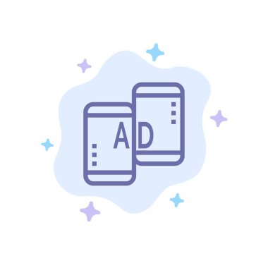 Reklam, Mobil, Mobil Reklam, Pazarlama Mavi Simge üzerinde 